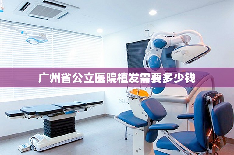 广州省公立医院植发需要多少钱